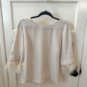 Ann Taylor top with feathers size 4 NWT